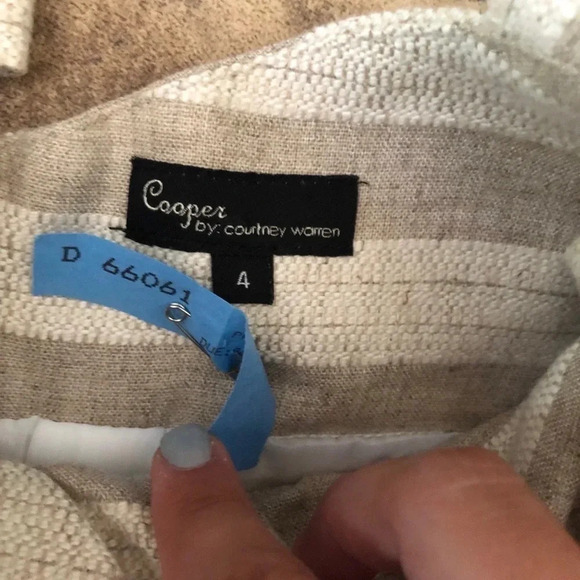 Women's VINTAGE Cooper by Courtney Warren Linen Summer Dress - Sz. 4 - Picture 3 of 4